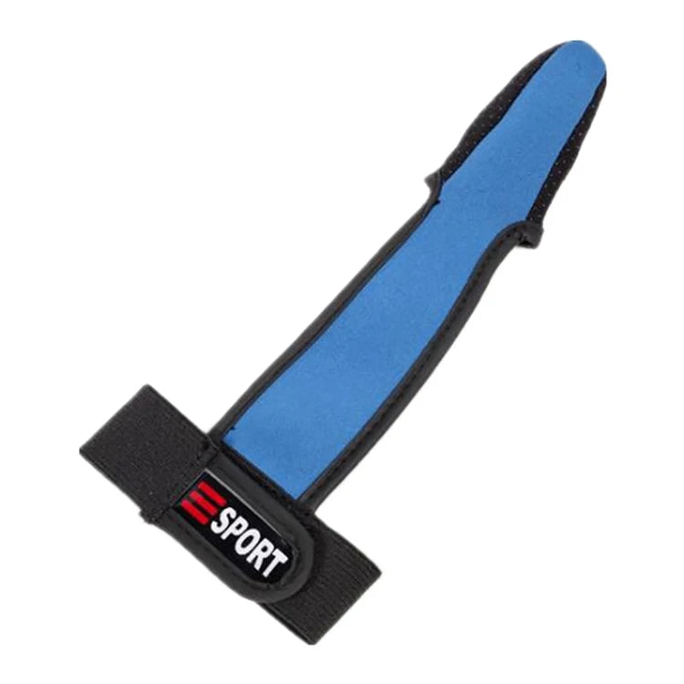 Blue wrist support strap with black strap on a white background