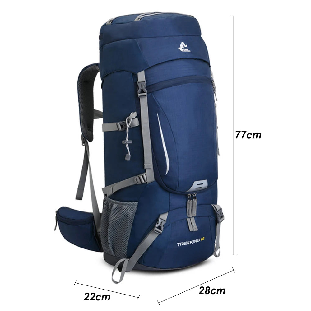 Men's 60L Large Hiking Mountaineering Backpack Climbing Hiking Backpack Camping Backpack Sport Outdoor Rucksack Bag XA108Y