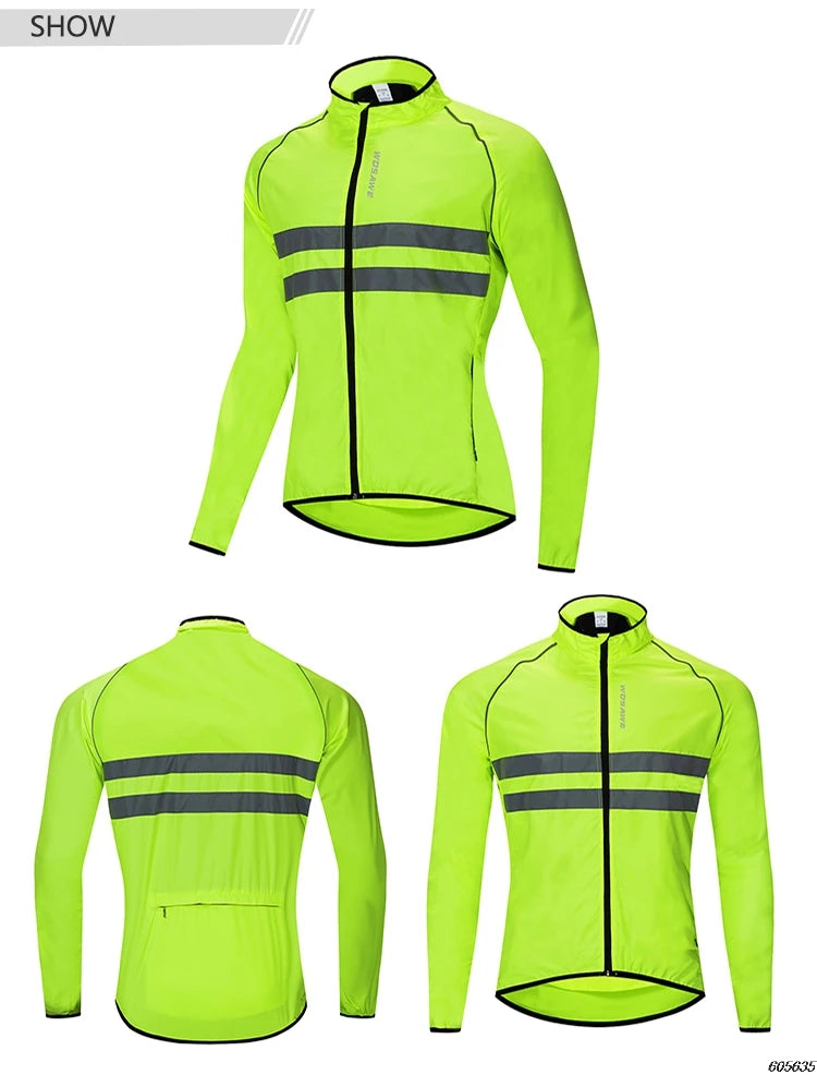 WOSAWE Men Cycling Windbreaker MTB Bicycle Long Sleeve Coat Water Resistant Outdoor Sport Jersey Bike Jacket Cycling Clothing