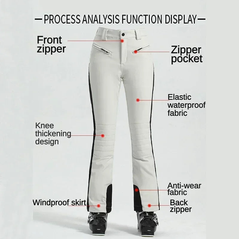Ladies High Elasticity Ski Pants – Slim Fit Women’s Waterproof Snow Pants