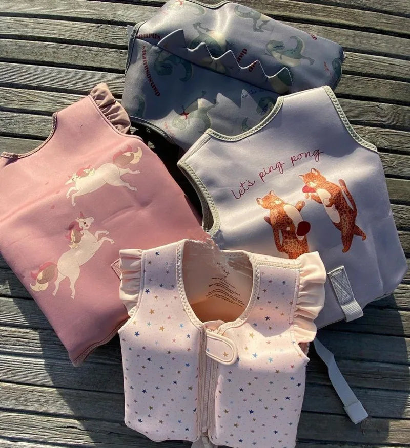 Cute 1-6 Years Children Swim Vest Kids Safety Life Jacket Baby Toddler Swimming Training Kayak Beach Watersports Swimwear