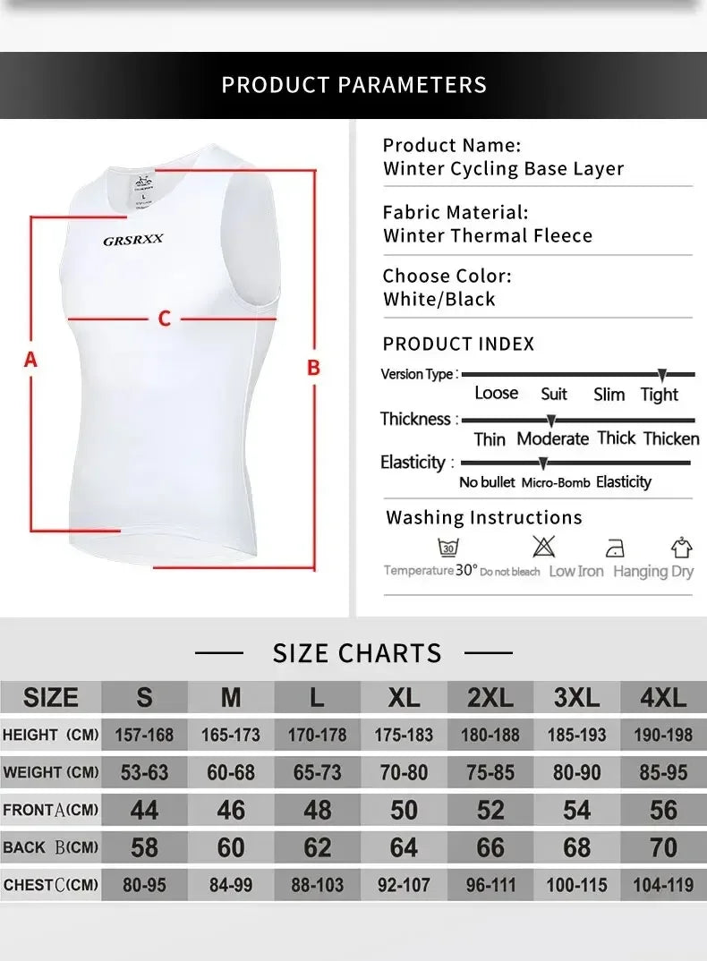 GRSRXX Thermal Winter Cycling Jacket MTB Bike Coat Bicycle Coat Sleeveless Long Sleeve Clothing Cycling Jersey Ciclismo Unisex
