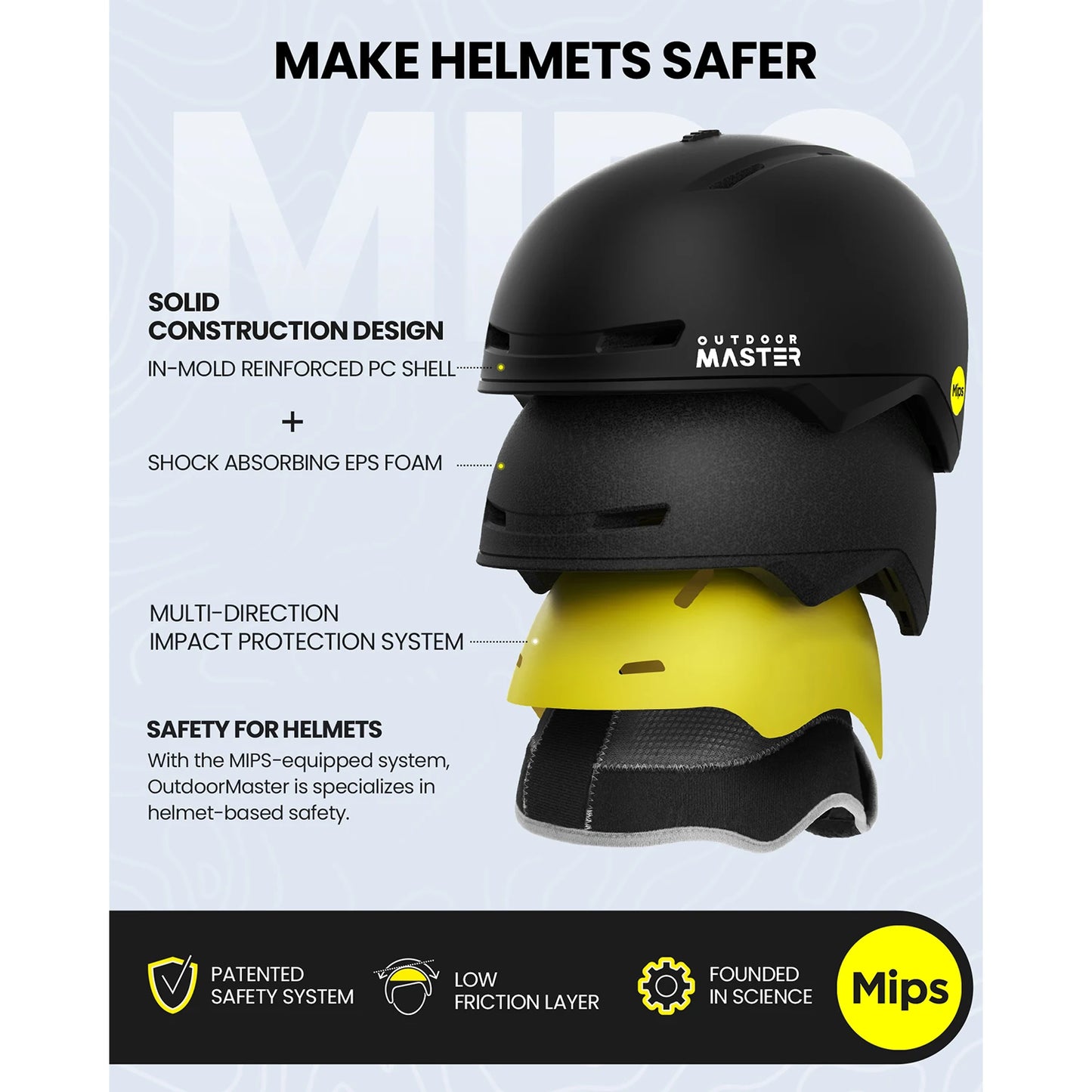 OutdoorMaster MIPS Ski Snowboard Helmet – Adjustable Ventilated Snowboarding Helmet for Men & Women | PC Shell + EPS Foam Winter Safety Gear