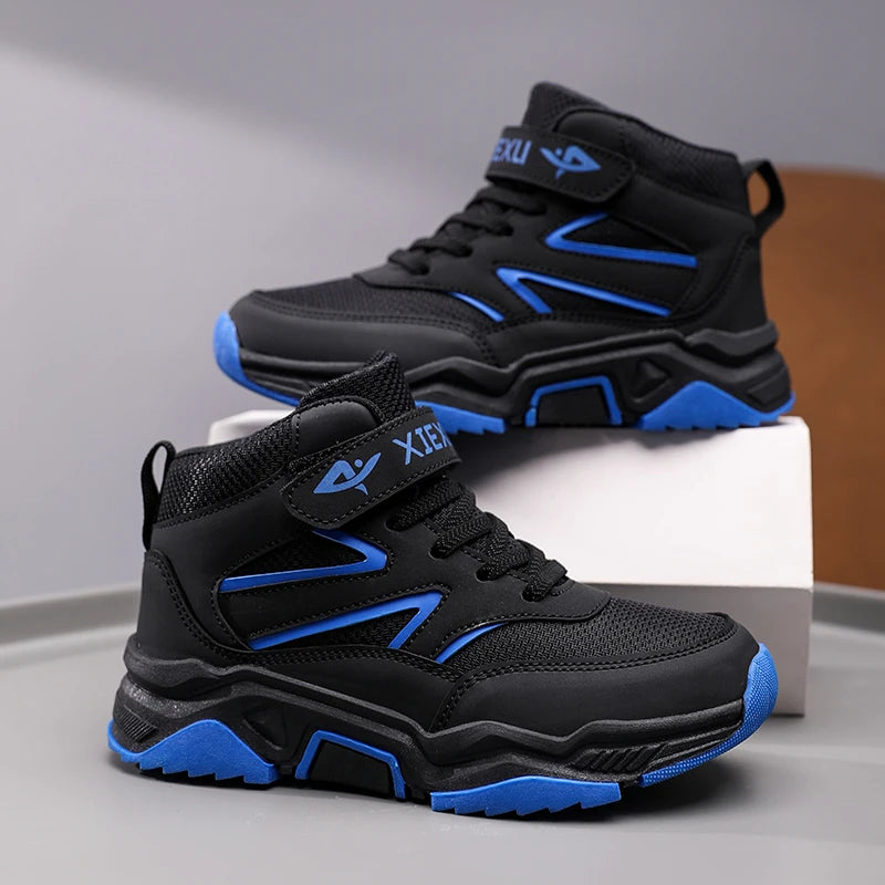 Boys' boots, children's sports shoes, autumn and winter outdoor hiking shoes, high-quality ankle boots for middle-aged and young