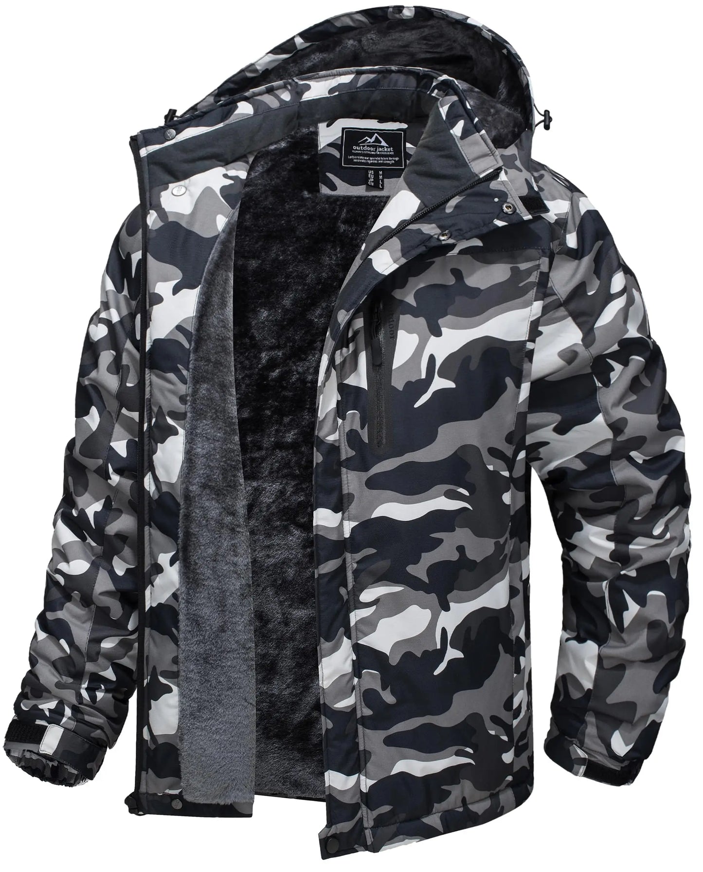 TACVASEN Winter Thicken Ski Snowboard Jacket Mens Fleece Waterproof Hiking Jackets Outdoor Mountain Trekking Windbreaker Parka