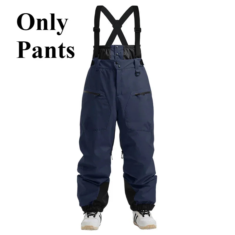 Mioigee Men’s Winter Ski Pants – Waterproof 15,000mm Snowboard Overalls, Thickened Warm Trousers