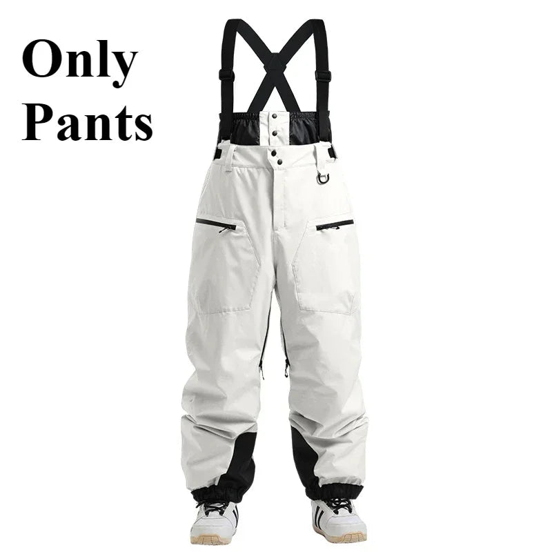 Mioigee Men’s Winter Ski Pants – Waterproof 15,000mm Snowboard Overalls, Thickened Warm Trousers
