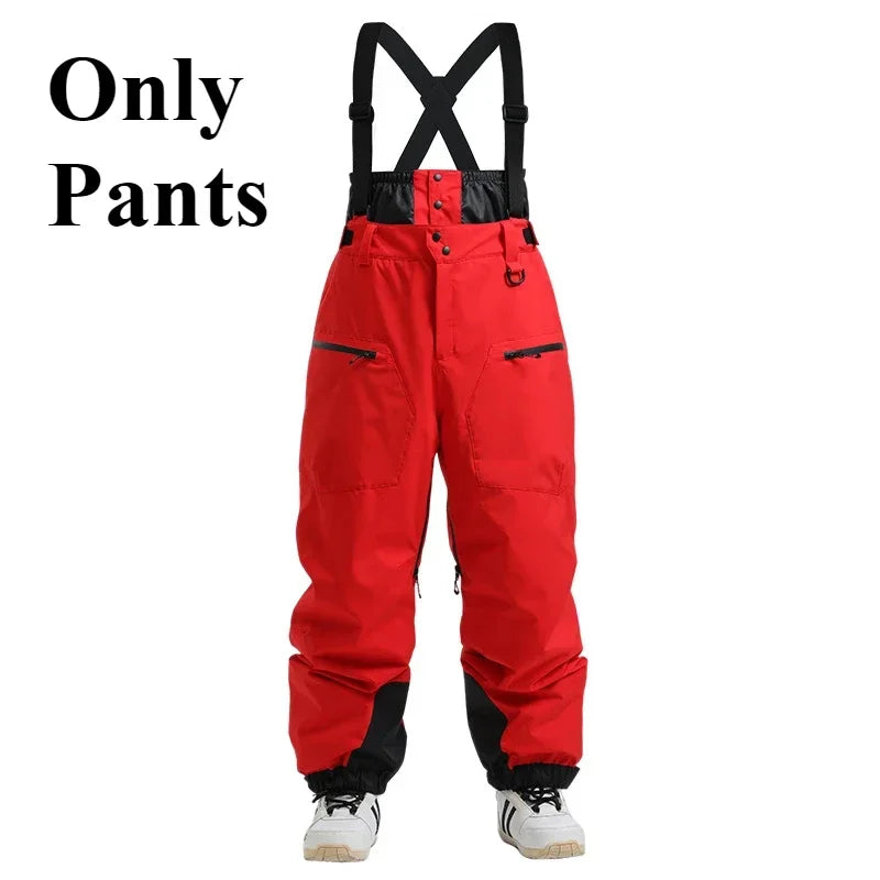 Mioigee Men’s Winter Ski Pants – Waterproof 15,000mm Snowboard Overalls, Thickened Warm Trousers