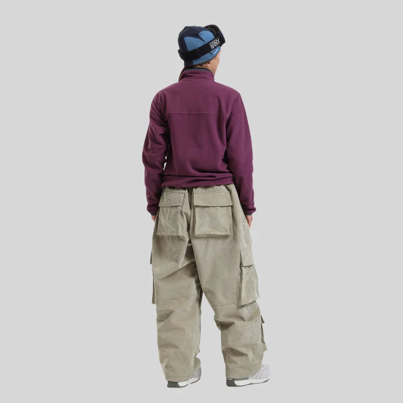Baggy Snowboard Pants by Dollplus – Multi-Pocket, Windproof & Thermal Ski Wear