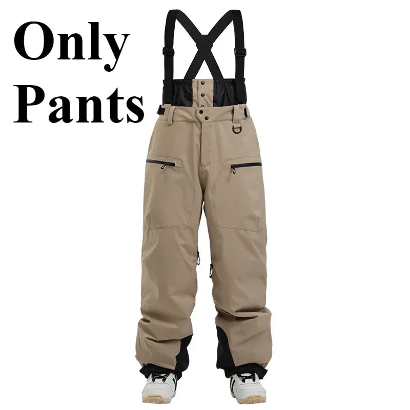 Mioigee Men’s Winter Ski Pants – Waterproof 15,000mm Snowboard Overalls, Thickened Warm Trousers