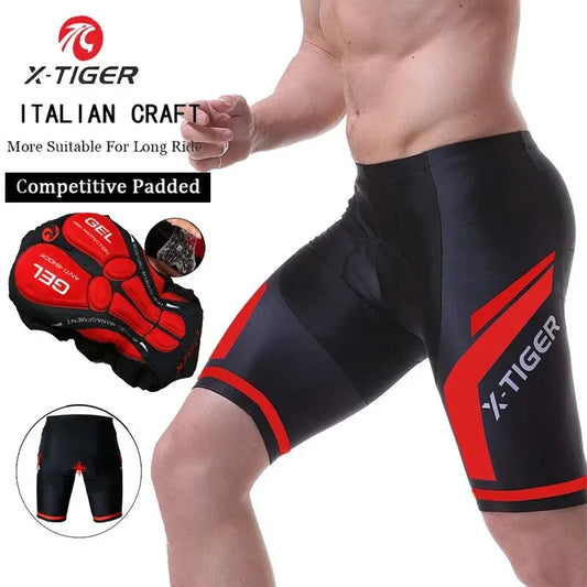 X-TIGER Cycling Shorts Men With Padding Anti-Slip Leg Grips MTB & Road Bike Summer Shorts