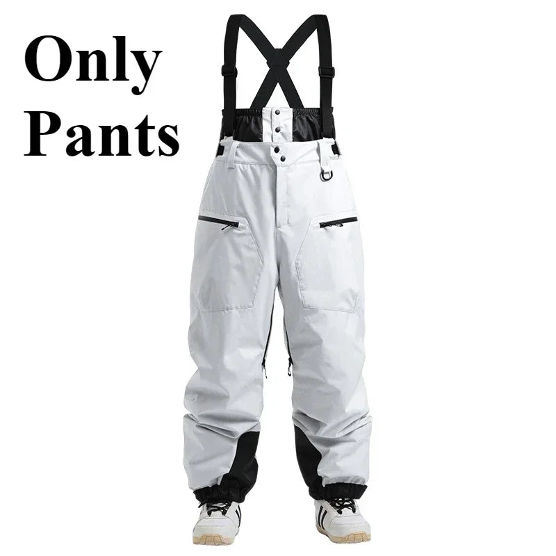 Mioigee Men’s Winter Ski Pants – Waterproof 15,000mm Snowboard Overalls, Thickened Warm Trousers