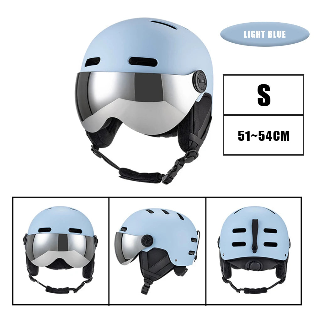 Skiing Helmet Snowboard Helmet With Detachable Glasses Winter Outdoor Sports Ski Helmet Safety Skateboard Skiing Snowboard Snow