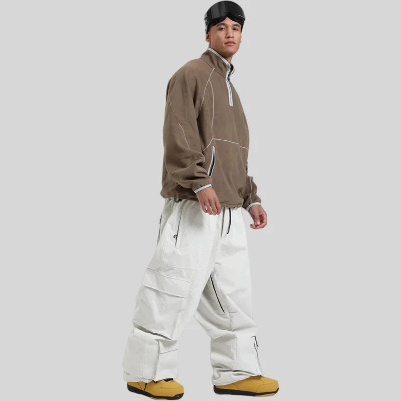 Baggy Snowboard Pants by Dollplus – Multi-Pocket, Windproof & Thermal Ski Wear