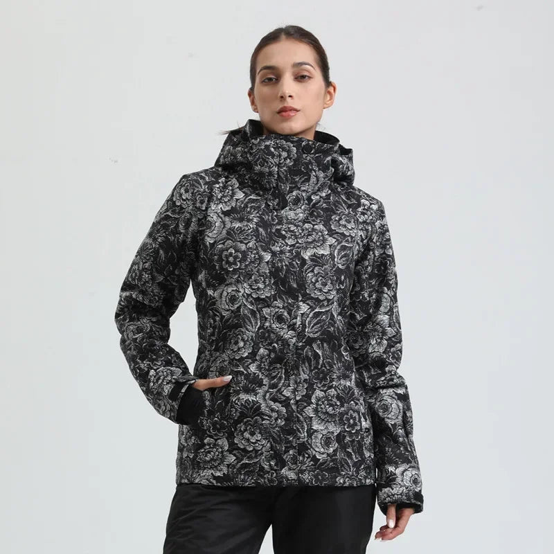 Skiing Hoodie Jacket Outdoor Warm Ski Coats Windproof Waterproof Ski Tops Women Sports Snowboard Jacket Winter New Snow Clothing
