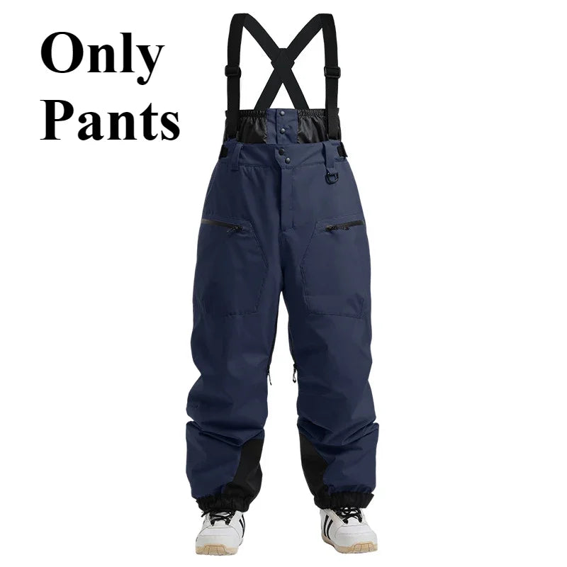 Men's Baggy Snowboard Pants - Waterproof 15000mm Snowboarding Pants Baggy Fit Winter Gear