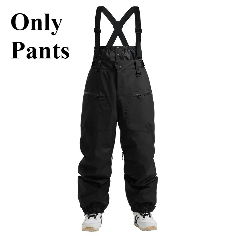 Mioigee Men’s Winter Ski Pants – Waterproof 15,000mm Snowboard Overalls, Thickened Warm Trousers