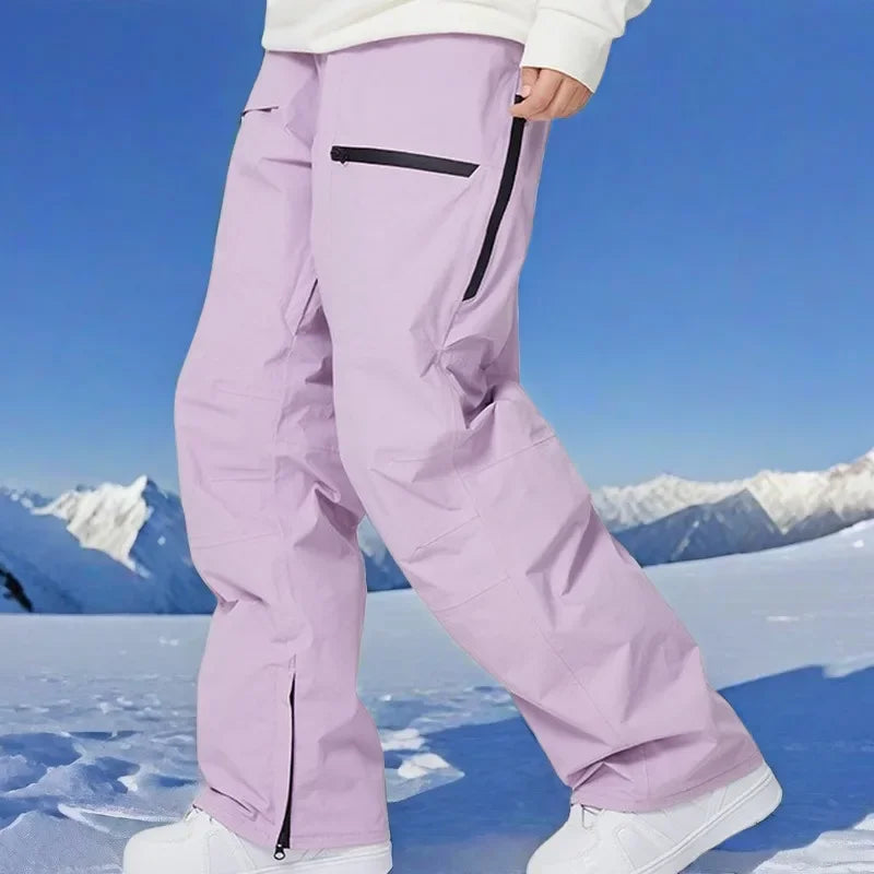 Ski Pants for Women | Winter Warm Waterproof Snow Pants 2025 – Windproof Ski Trousers for Men & Women, Breathable Thermal Snowboarding Gear