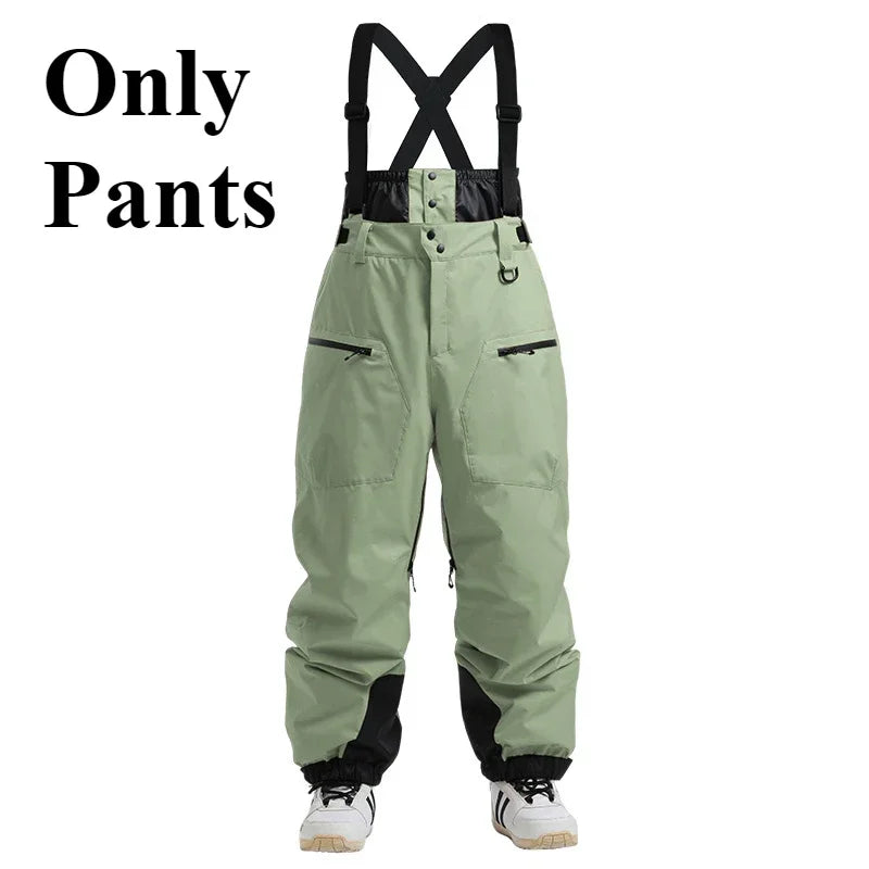 Mioigee Men’s Winter Ski Pants – Waterproof 15,000mm Snowboard Overalls, Thickened Warm Trousers