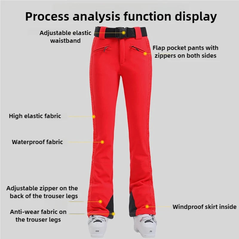 Womens snowboard Pants by Mioigee – Slim Fit, Elastic Waist, Waterproof & Breathable