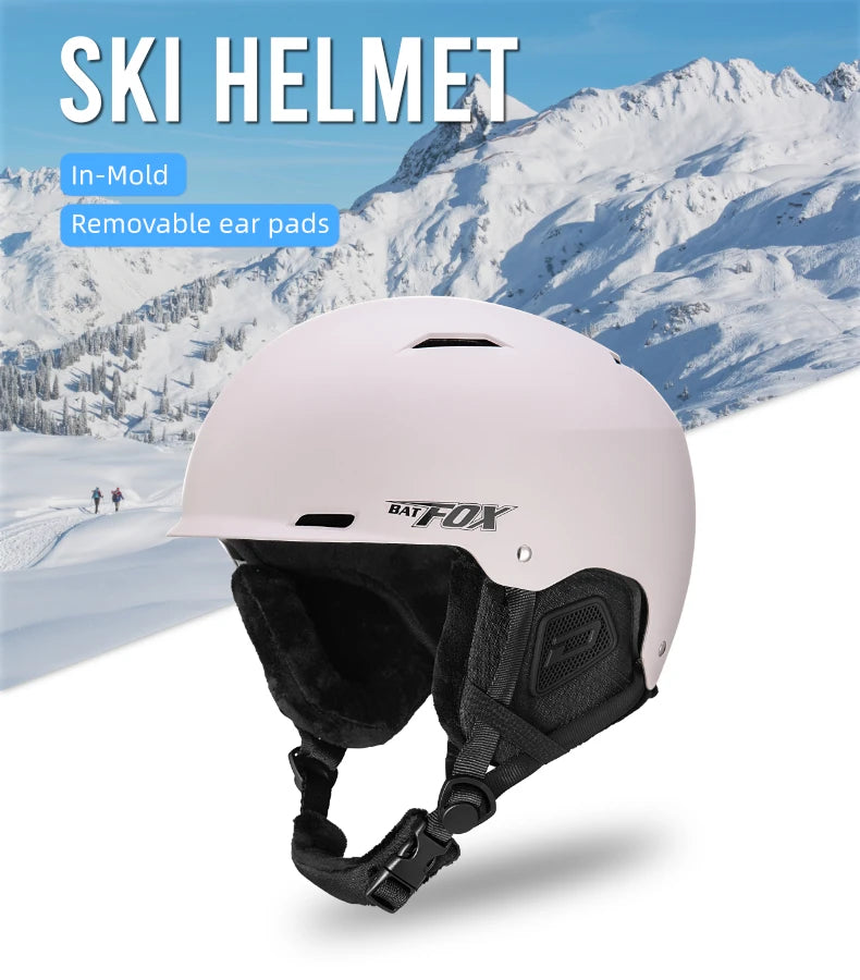 BATFOX New Unisex Ski Helmet Certificate Half-covered Anti-impact Skiing Helmet For Adult and Kids Snow Safety Snowboard Helmet