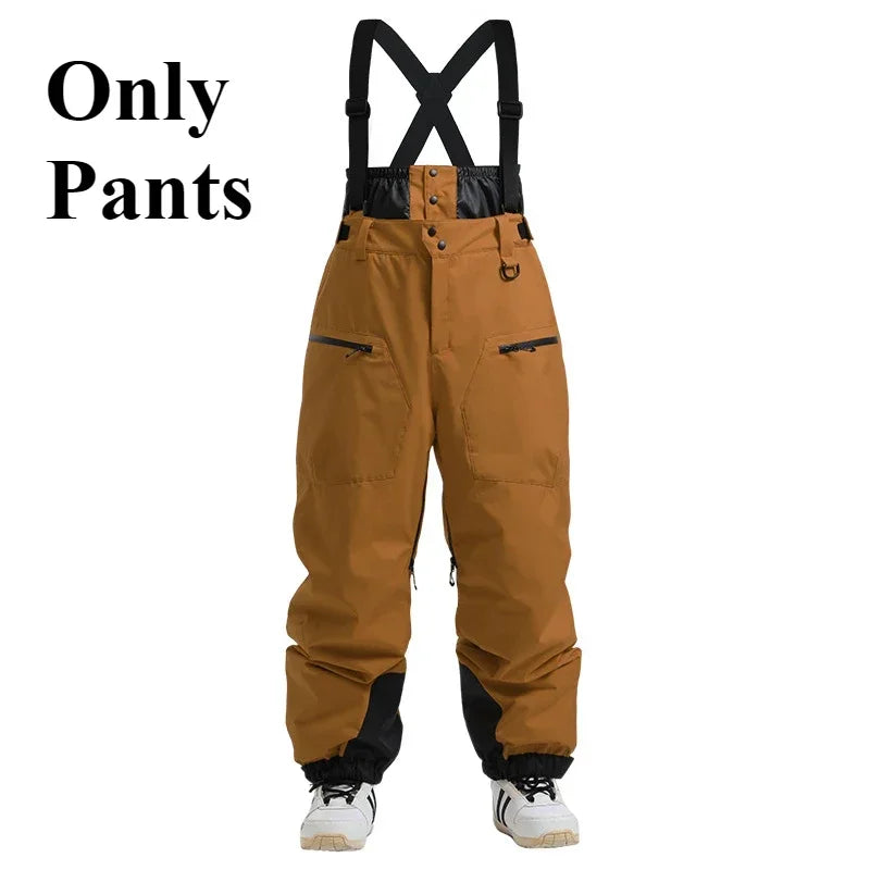 Mioigee Men’s Winter Ski Pants – Waterproof 15,000mm Snowboard Overalls, Thickened Warm Trousers