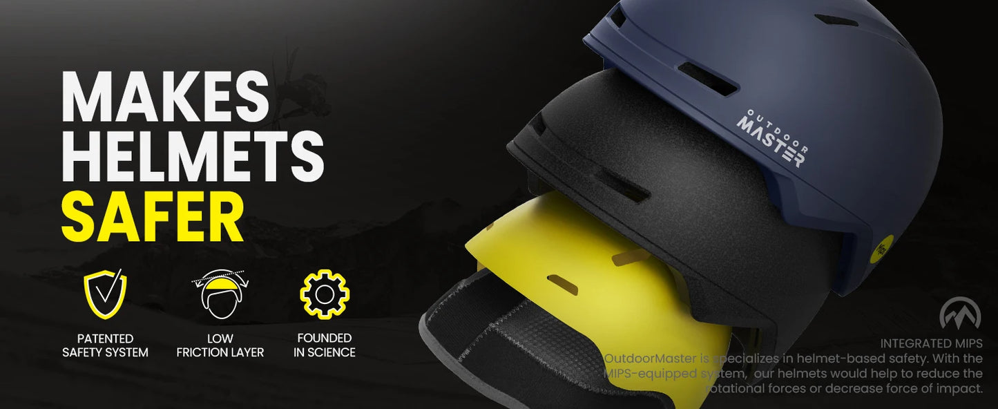 OutdoorMaster MIPS Ski Snowboard Helmet – Adjustable Ventilated Snowboarding Helmet for Men & Women | PC Shell + EPS Foam Winter Safety Gear