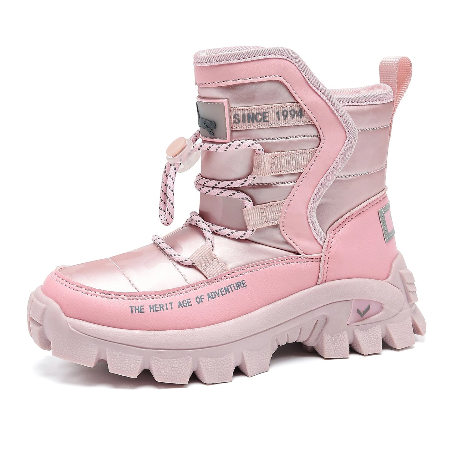 JMFCHI Kids Snow Boots Boys Hiking boots for Kids Waterproof Winter Snow Boots for Girls Warm Fur Lined Slip Resistant Outdoor