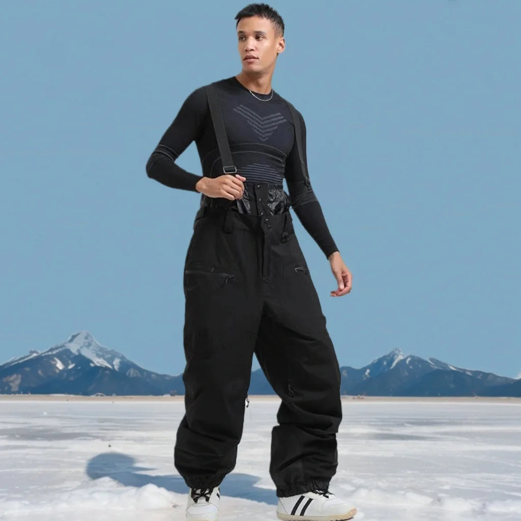 Mioigee Men’s Winter Ski Pants – Waterproof 15,000mm Snowboard Overalls, Thickened Warm Trousers