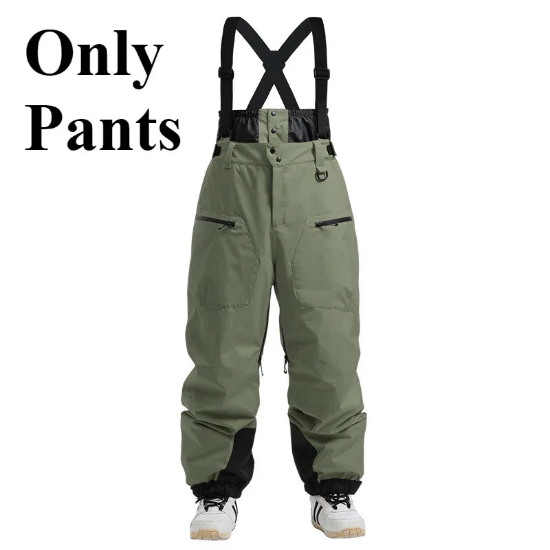 Mioigee Men’s Winter Ski Pants – Waterproof 15,000mm Snowboard Overalls, Thickened Warm Trousers