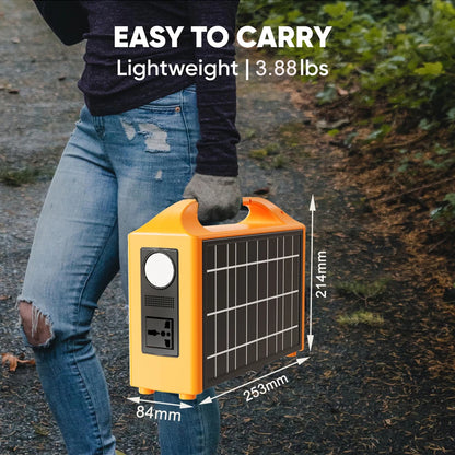 Gaiaray 100W Portable Power Station UPS Solar Power Generator 110V/220V LiFePO4 Charging Stations With Solar Panel for Camping