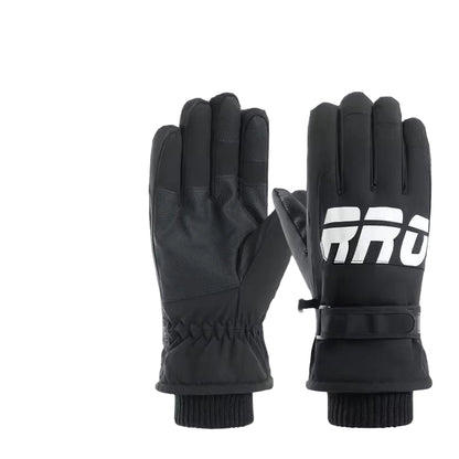 Black cycling gloves on a white background