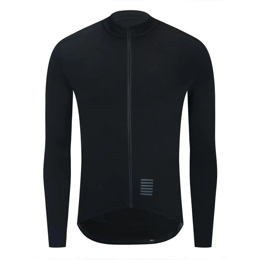Black cycling jersey on a white background