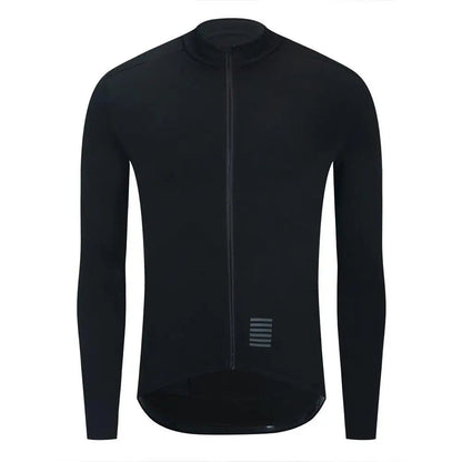 Black cycling jersey on a white background
