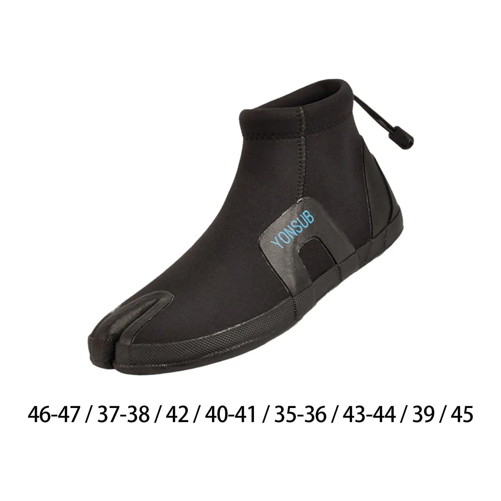 Black diving shoe  on a white background