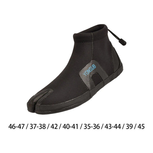 Black diving shoe  on a white background