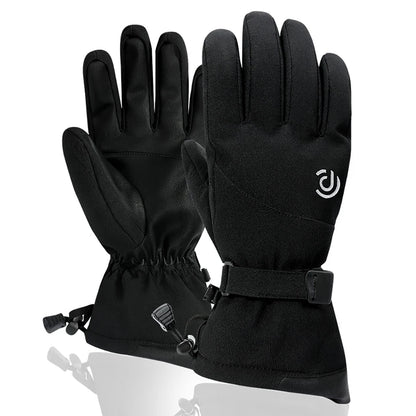 Black gloves with a logo on a white background