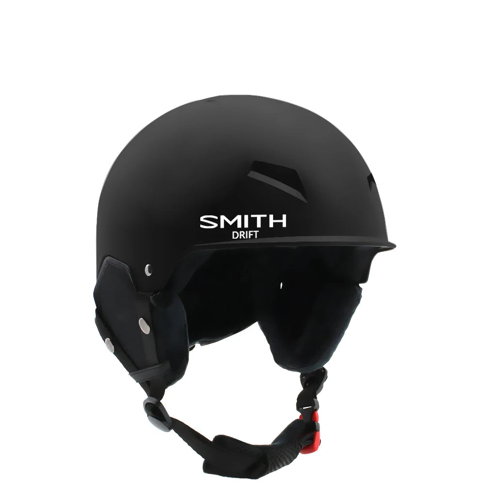 Black helmet with 'Smith Drift' branding on a white background