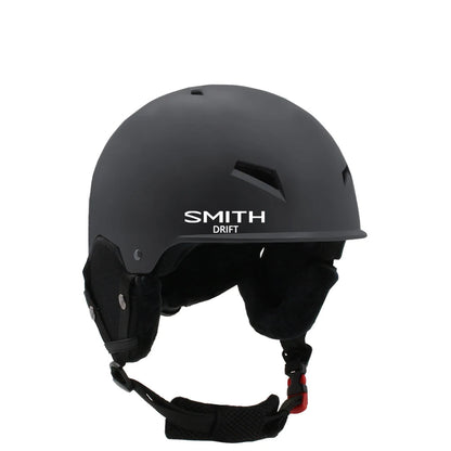 Black helmet with 'Smith' branding on a white background