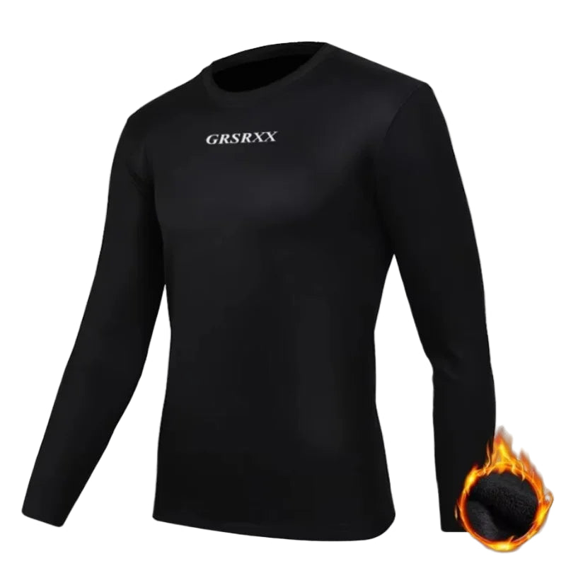 Black long-sleeve shirt on a white background