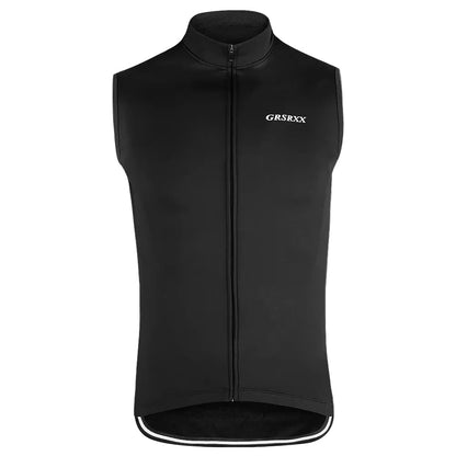 Black sleeveless jacket on a white background