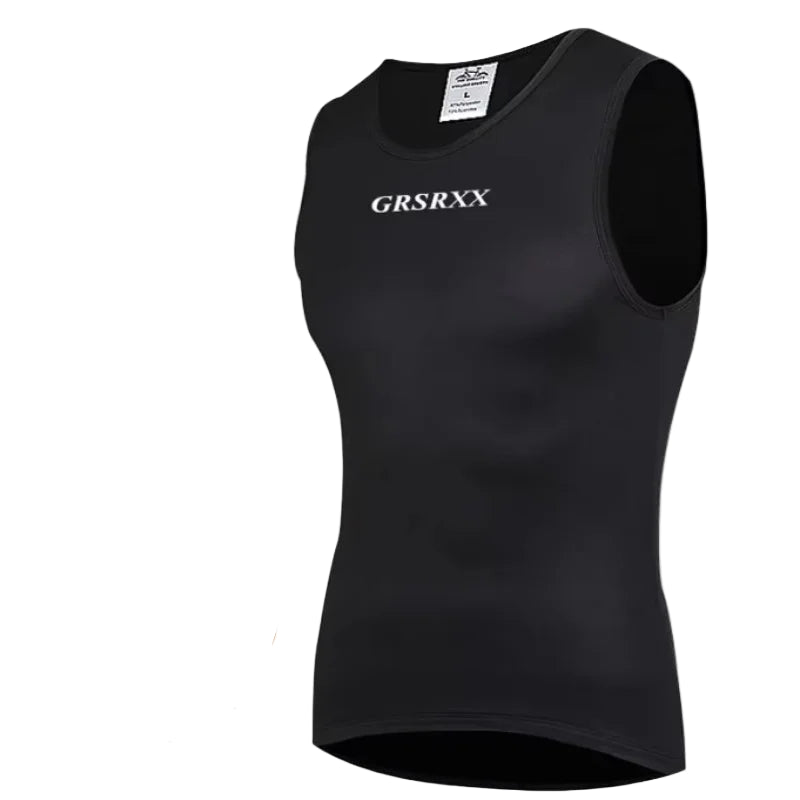 Black sleeveless shirt on a white background