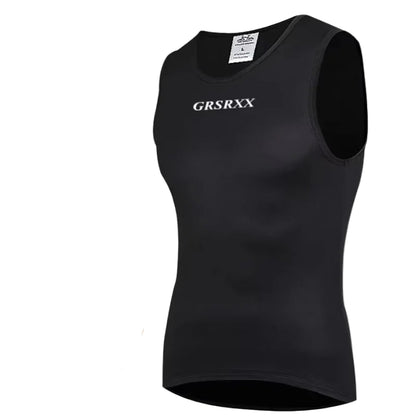 Black sleeveless shirt on a white background