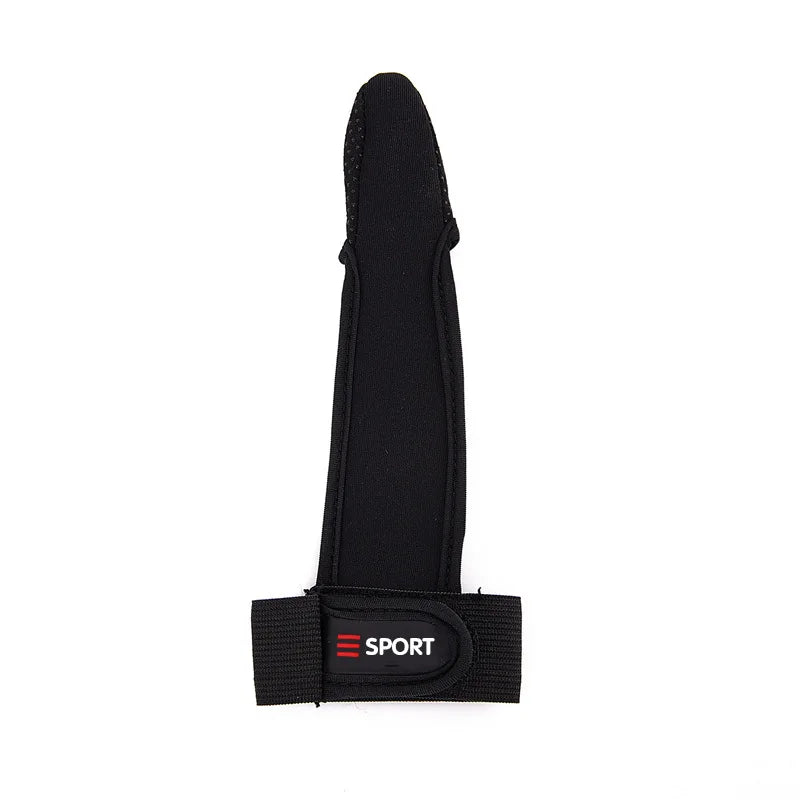 Black wrist support strap on a white background
