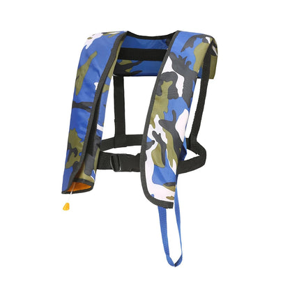 Camouflage-patterned backpack on a white background