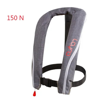 Gray backpack with a black strap  on a white background