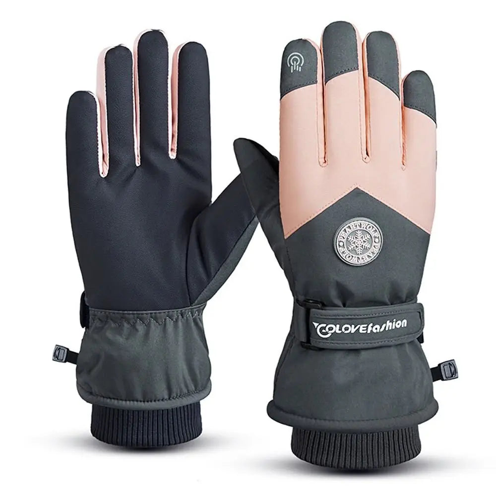 Pair of black and pink gloves  on a white background