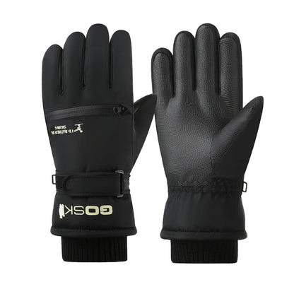 Pair of black gloves on a white background
