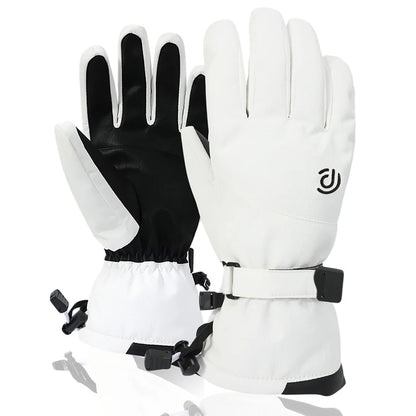 Pair of white and black gloves on a white background