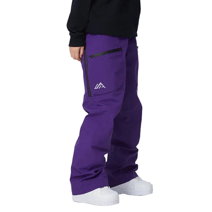 Purple pants with a logo on a white background